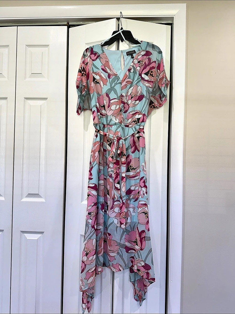 Luxology Floral Maxi Dress in Blue & Pink